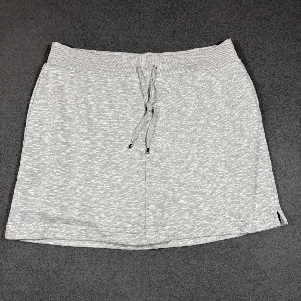 Croft & Barrow Skort Womens Large Gray Space Dye Knit Drawstring Casual